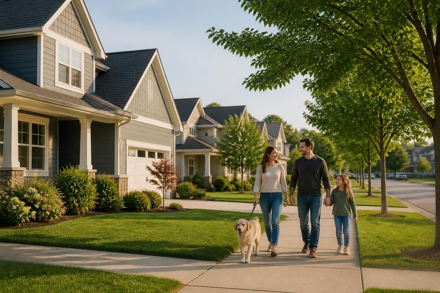 Family-friendly DeForest neighborhood with clean homes and lawns.